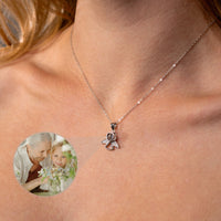 Thumbnail for Angel Photo Personalised Necklace  - Photo Necklace - Photo Projection Necklace Necklace Silver Brother & Sisters