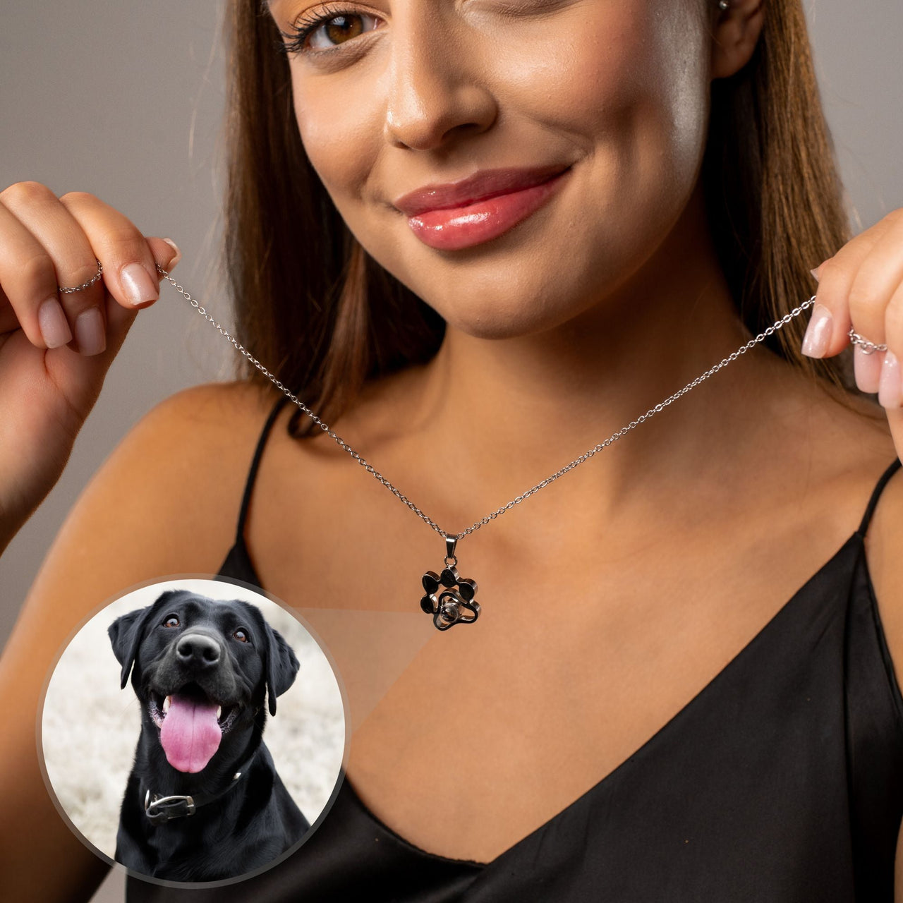 Dog Photo Necklace - Personalised Necklace - Customised Necklace Necklace Silver Brother & Sisters