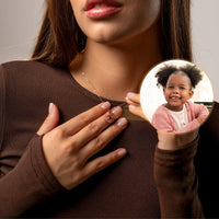 Thumbnail for Duo Photo Personalised Necklace  - Photo Necklace - Photo Projection Necklace Necklace Brother & Sisters