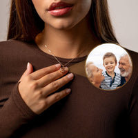 Thumbnail for Duo Photo Personalised Necklace  - Photo Necklace - Photo Projection Necklace Necklace Brother & Sisters