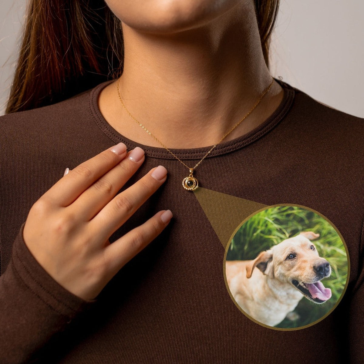 Duo Photo Personalised Necklace  - Photo Necklace - Photo Projection Necklace Necklace Brother & Sisters