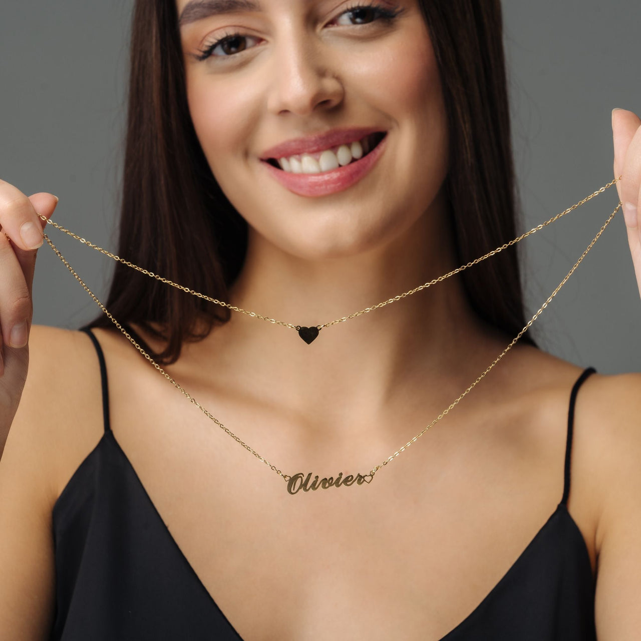 Heart Name Necklace - Custom Name Necklace - Personalized Necklace - Necklace for Best Friend - Gifts for Mother's Day Necklace Brother & Sisters