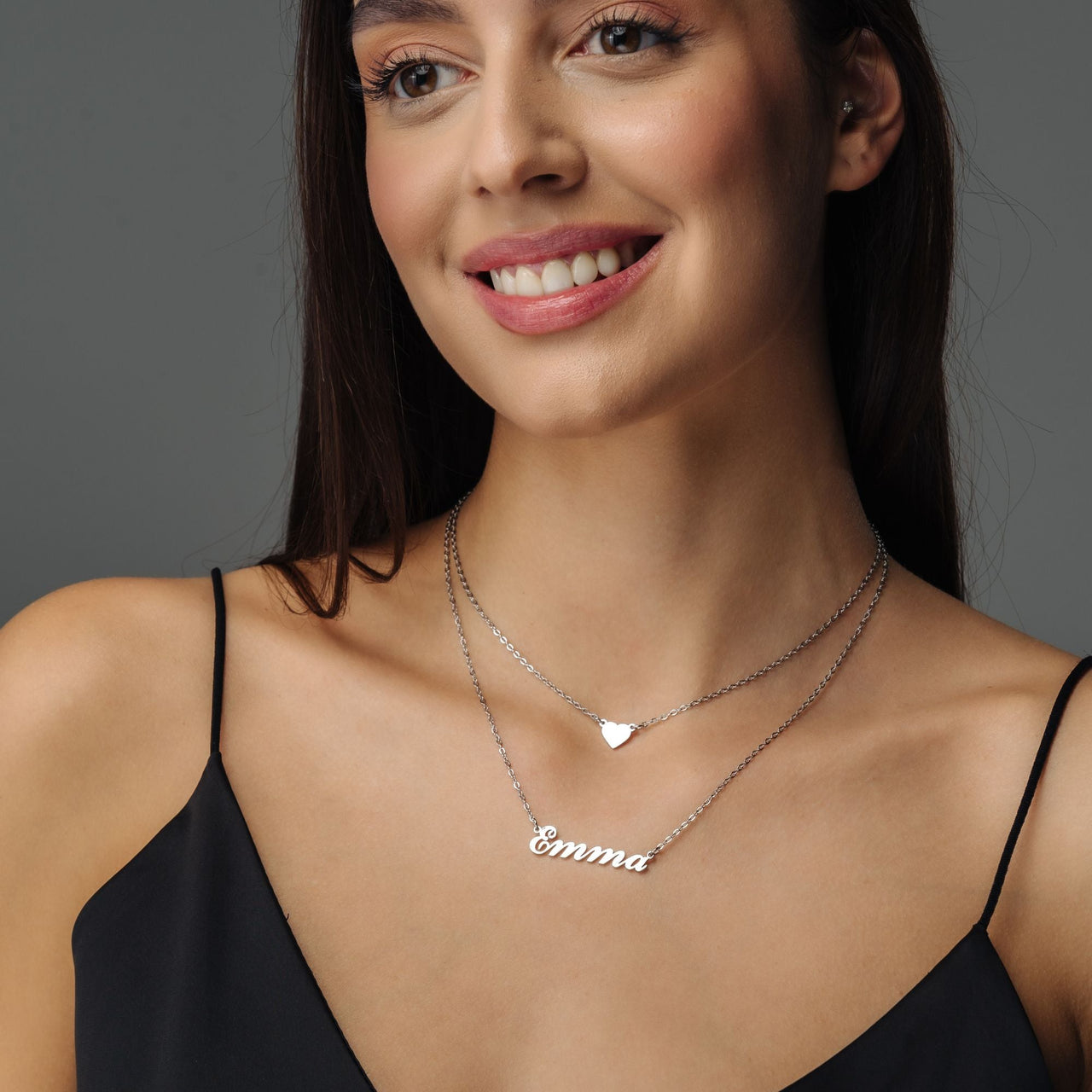 Heart Name Necklace - Custom Name Necklace - Personalized Necklace - Necklace for Best Friend - Gifts for Mother's Day Necklace Brother & Sisters