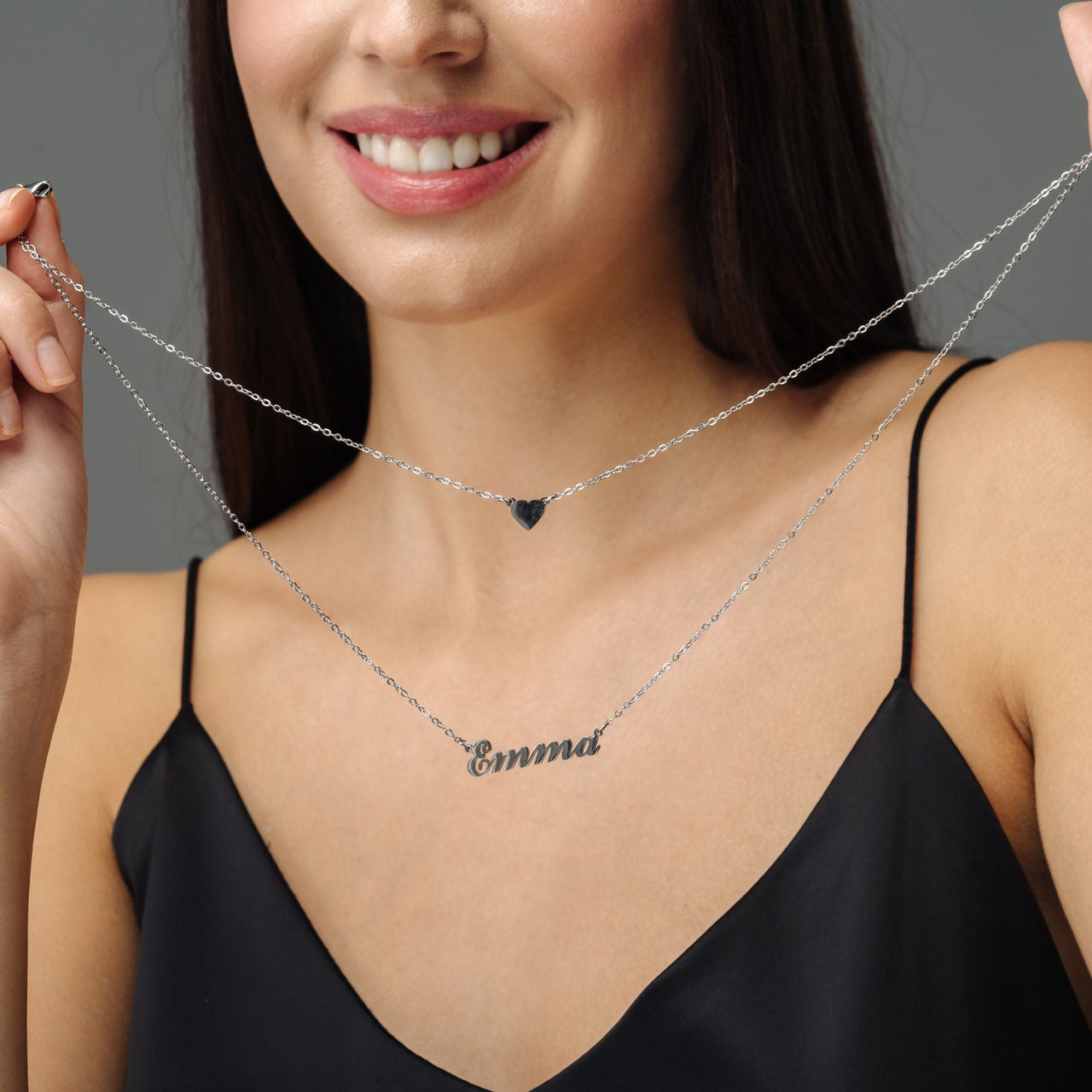 Heart Name Necklace - Custom Name Necklace - Personalized Necklace - Necklace for Best Friend - Gifts for Mother's Day Necklace Brother & Sisters