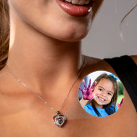 Thumbnail for Hearts Photo Personalised Necklace  - Rose Gold Heart Necklace - Photo Necklace - Custom Necklace Necklace Brother & Sisters