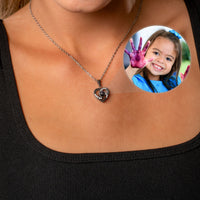 Thumbnail for Love Photo Personalised Necklace  - Rose Gold Heart Necklace - Custom Necklace Necklace Brother & Sisters