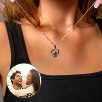 Thumbnail for Love Photo Personalised Necklace  - Rose Gold Heart Necklace - Custom Necklace Necklace Silver Brother & Sisters