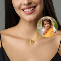 Thumbnail for Romance Photo Personalised Necklace  - Rose Gold Heart Necklace - Photo Necklace - Custom Necklace Necklace Brother & Sisters