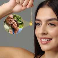 Thumbnail for Romance Photo Personalised Necklace  - Rose Gold Heart Necklace - Photo Necklace - Custom Necklace Necklace Brother & Sisters