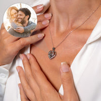 Thumbnail for Romance Photo Personalised Necklace  - Rose Gold Heart Necklace - Photo Necklace - Custom Necklace Necklace Brother & Sisters