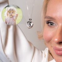 Thumbnail for Romance Photo Personalised Necklace  - Rose Gold Heart Necklace - Photo Necklace - Custom Necklace Necklace Brother & Sisters