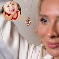 Thumbnail for Romance Photo Personalised Necklace  - Rose Gold Heart Necklace - Photo Necklace - Custom Necklace Necklace Brother & Sisters