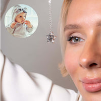 Thumbnail for Star Photo Necklace with hidden projection feature showcasing a loving moment, by Brother & Sisters.