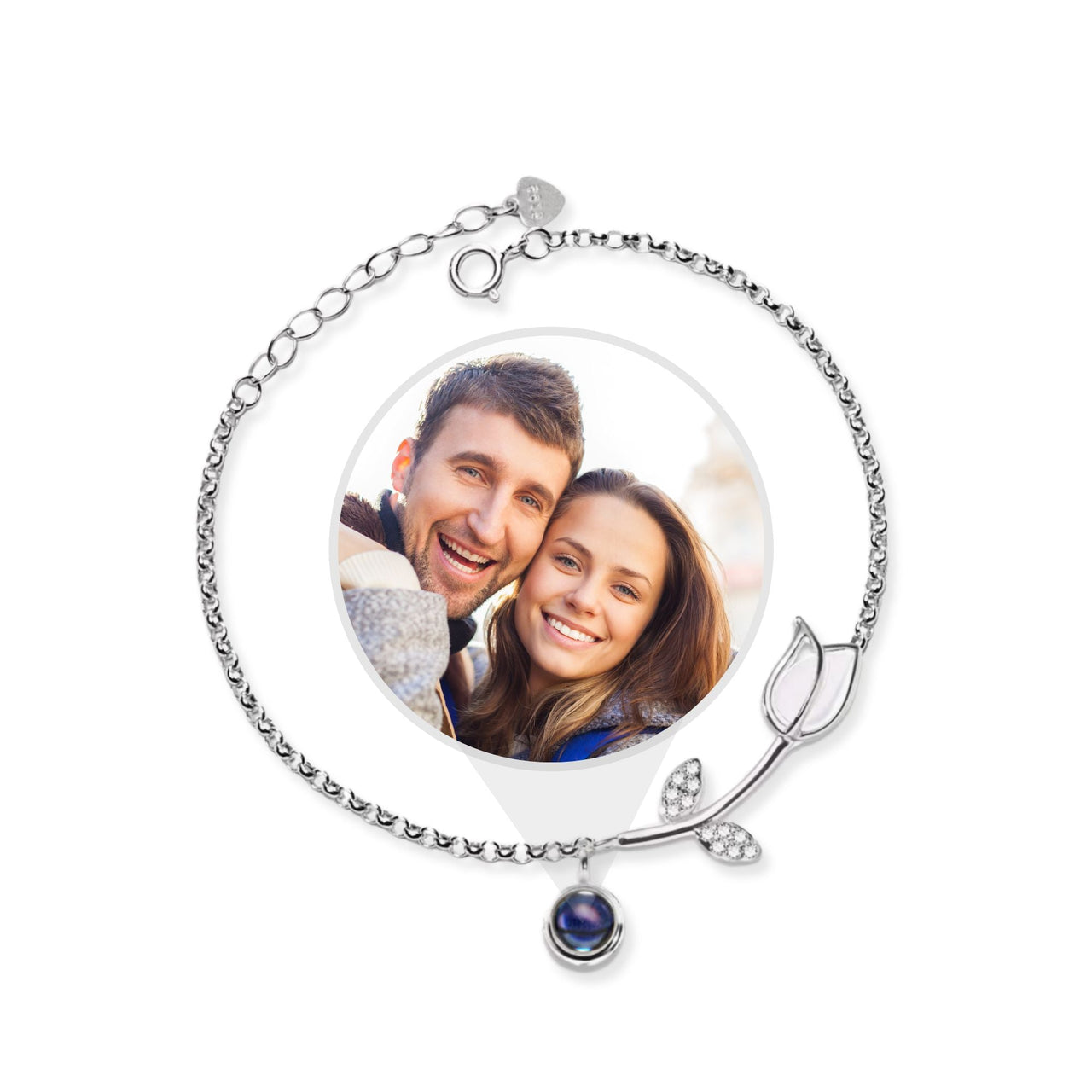 Tulip Personalized Photo Bracelet - Personalized Gift for Women - Custom Jewelry for Her - Custom Bracelet Picture - Personalised Photo Gift Bracelet Brother & Sisters