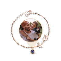 Thumbnail for Tulip Personalized Photo Bracelet - Personalized Gift for Women - Custom Jewelry for Her - Custom Bracelet Picture - Personalised Photo Gift Bracelet Brother & Sisters