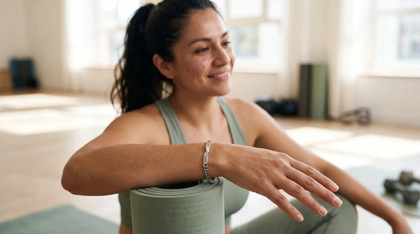 Sweatproof Jewelry for Workouts That Keeps Up: infinity bond matching bracelet worn, personalized jewelry in 304L stainless steel