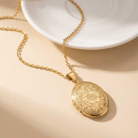 Thumbnail for Floral Photo Locket Necklace