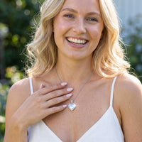 Thumbnail for Crystal Heart Photo Locket Necklace