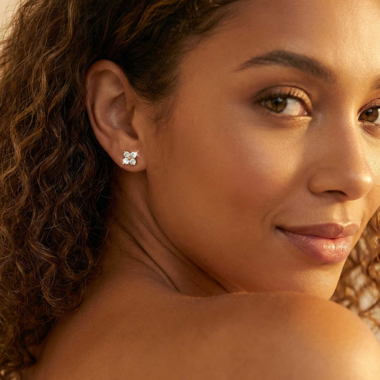 Crystal Flower Stud Earrings