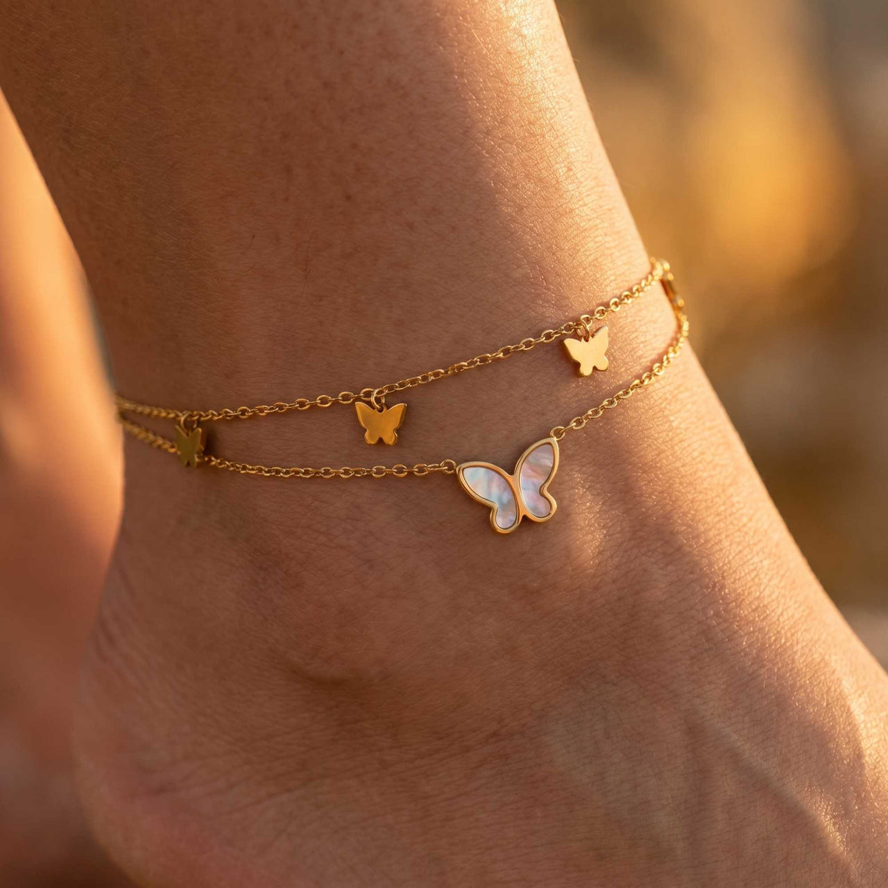 Butterfly Pearl Anklet