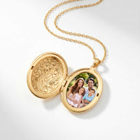 Thumbnail for Floral Photo Locket Necklace