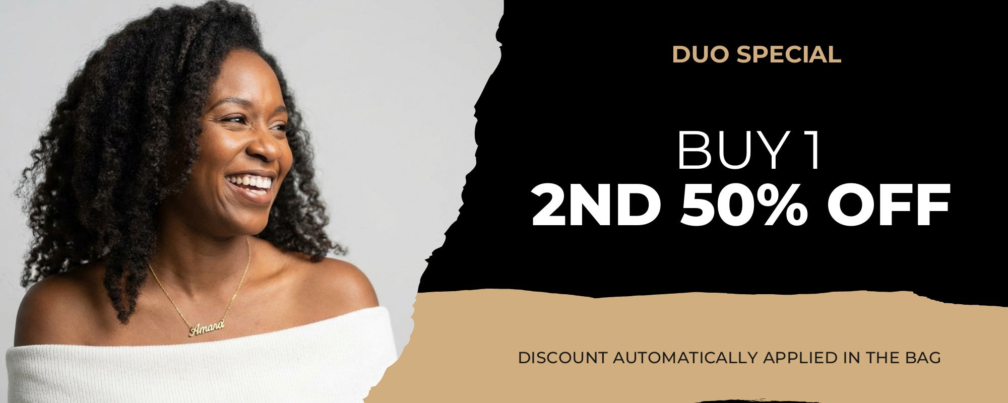 Name Necklace - Duo Special buy 1 get 2nd 50% off banner