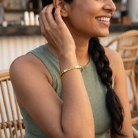 Thumbnail for Carpe diem bracelet — worn, everyday gesture, gold | SKU: cp-g