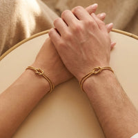 Thumbnail for Couple matching knot bracelets gold his and hers