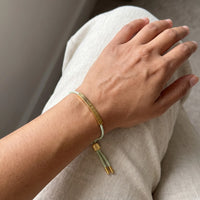 Thumbnail for Green bracelet — worn, real size, gold | SKU: lanature-g