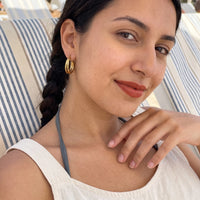 Thumbnail for Double hoop earrings — worn on a relaxed day, gold | SKU: lescroisees