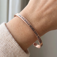 Thumbnail for Engraved bracelet — close-up of the details, rose gold | SKU: lymab-rg