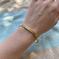 Thumbnail for Never Forget To Dream bracelet in gold worn, showing its real size | SKU: nftd-g