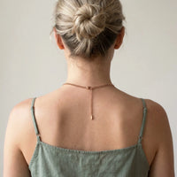 Thumbnail for Back of the neck showing the lobster clasp and extension chain of the rose gold photo necklace | SKU: TPH-OVLN-ROSEGOLD