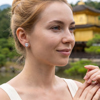 Thumbnail for Silver stud earrings — worn on a getaway, silver | SKU: 505174