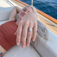 Thumbnail for Cubic zirconia ring — worn, silver | SKU: 505162-4.5-silver