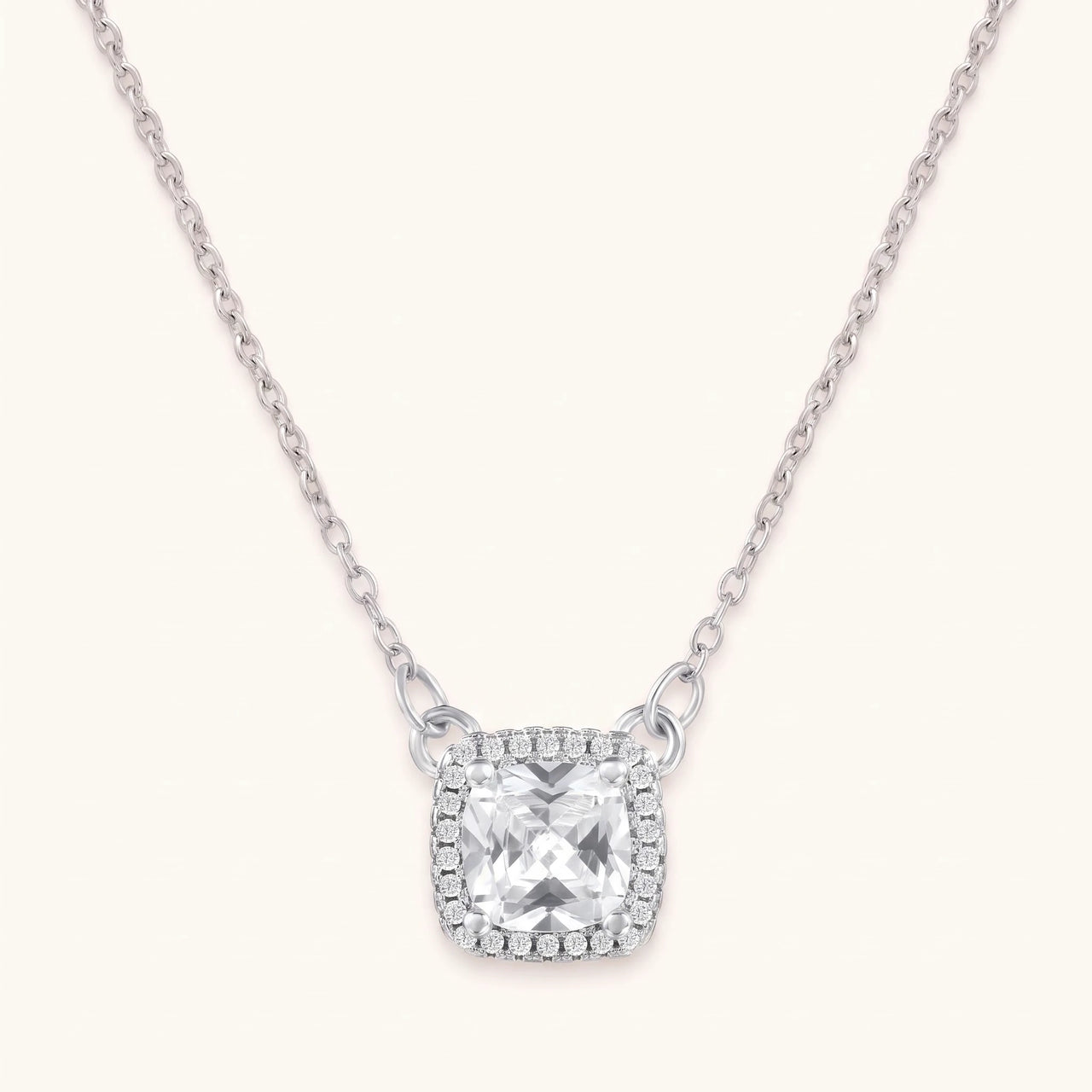 Halo necklace — product photo on a white background, silver | SKU: 505721