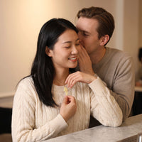Thumbnail for Woman gently touching her gold necklace | SKU: 42003-gold