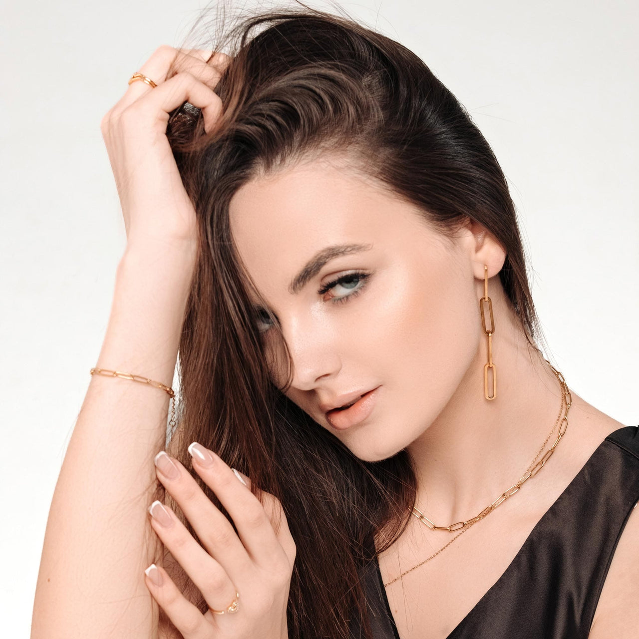 The Pendantes - Gold Earrings - Gold Chain Earrings - Women's Earrings Earrings Brother & Sisters